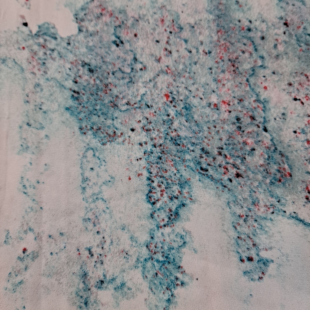 Trendy Mossimo teal watercolor splatter top, L - Picture 7 of 13